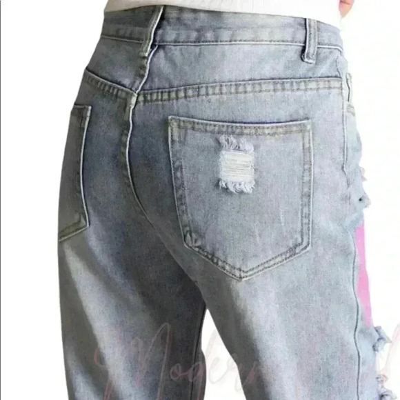 LAIERNA distressed embellished high rise skinny jeans women’s size 31 - Picture 7 of 14